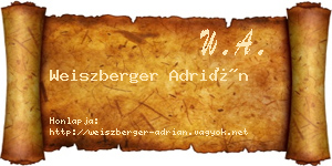 Weiszberger Adrián névjegykártya